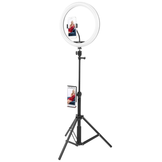 12       Dimbare LED Ringlamp Fotografie Invullicht met Statief voor Make-up Video Studio white