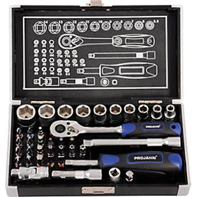 1/4" mini dopsleutel & bitbox set / 38 st. ''PROJAHN''