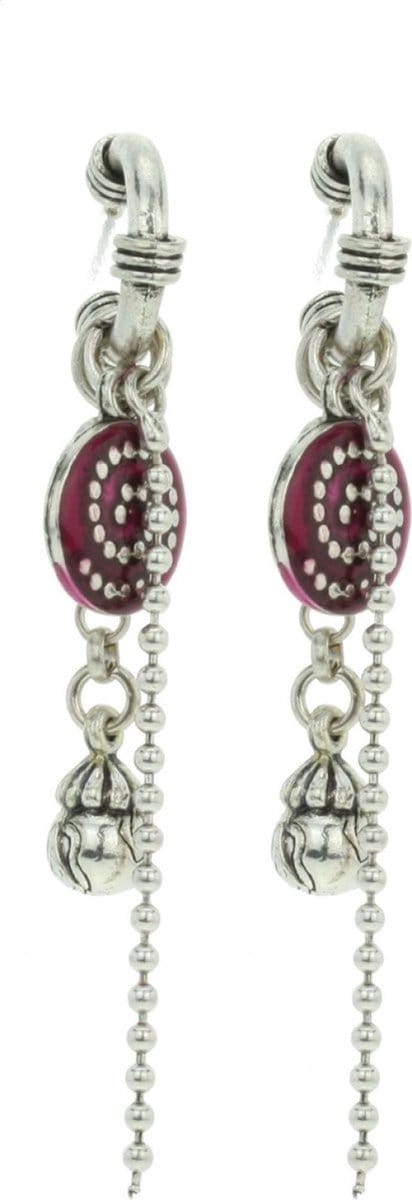 Behave - Halve oorring met hangers - zilverkleur - boho stijl