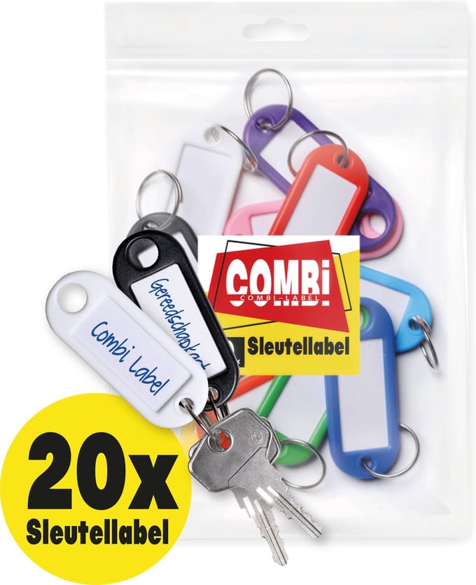Combi-Label Sleutellabel – Sleutellabels - Sleutelhanger - Sleutelhangers - Naamlabel - 20x