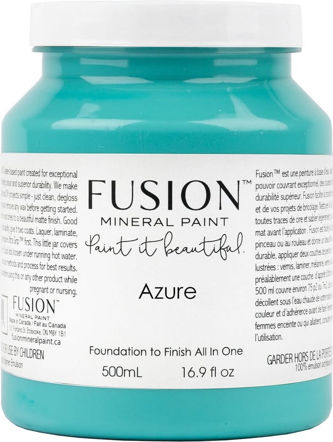 Fusion Mineral paint - meubelverf - blauw - acrylverf - Azure - 500ml
