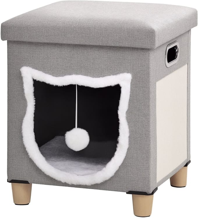 PawHut Kattenhuis met kussen en speelgoedbal D30-679V00