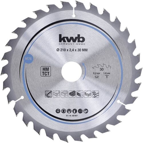 kwb 587857 Hardmetaal-cirkelzaagblad 210 x 30 mm 1 stuk(s)
