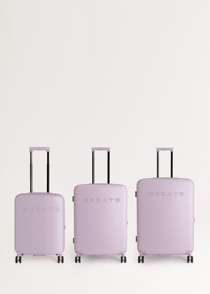 CREATE - Harde polycarbonaat koffer met TSA-slot en multidirectionele wielen - Lavendel - Set: cabina S, M y L - LUGGAGE STUDIO