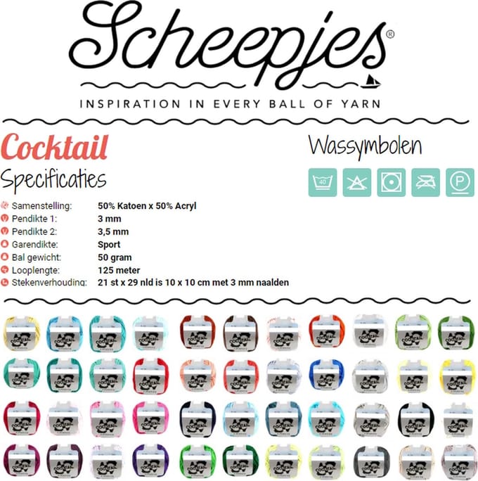 Scheepjes - Cocktail - Kleurenmix Groen - 12 bollen - 50gr - 125mtr