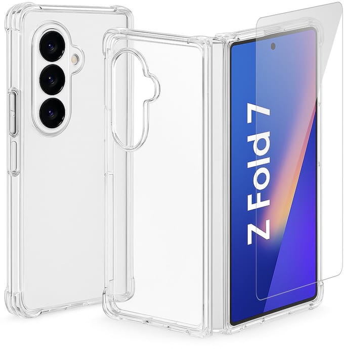 Hoesje geschikt voor Samsung Galaxy Z Fold 7 - Screenprotector Glas - Shockproof Transparant