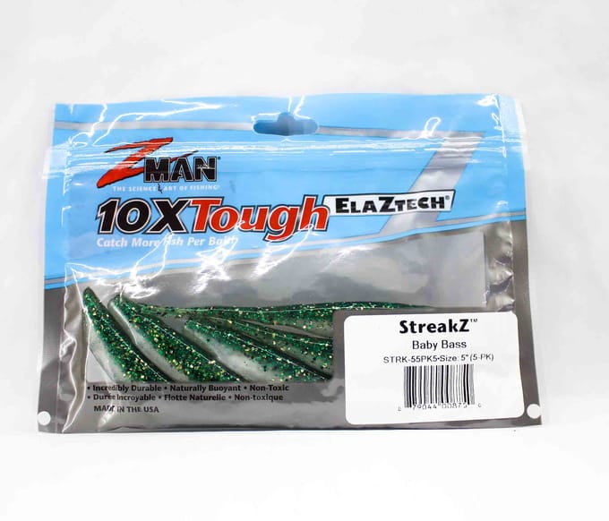 Leurre souple Zman StreakZ 5 pouces 5/paquet Baby Bass (8750)