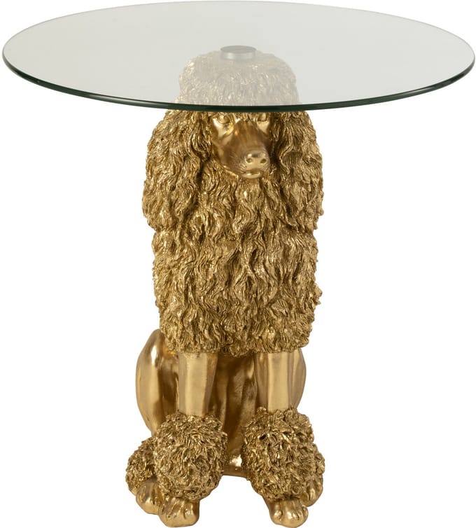 J-Line bijzettafel Poedel Rond - polyresin - goud