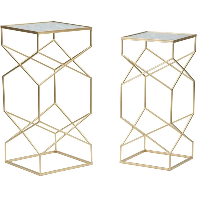 Tafel Glassy Set 2 Pcs 31,5×31,5×68 cm