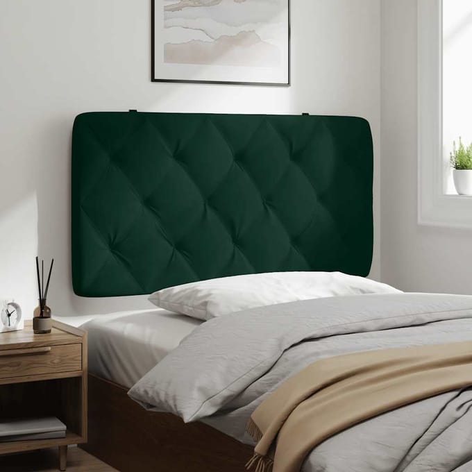 vidaXL - Hoofdbordkussen - 100 - cm - fluweel - donkergroen