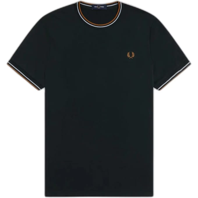 T-shirt met dubbel contrasterend biesje Fred Perry