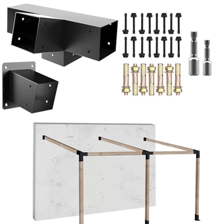Pergola Kit 4x4 - Stevige Stalen Beugels voor Tuin en Buitentoepassingen