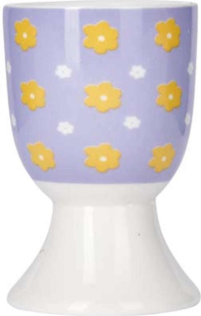 Eierdop, Daisy - Porselein - Bloemen, Lila & Geel - KitchenCraft | Soleada
