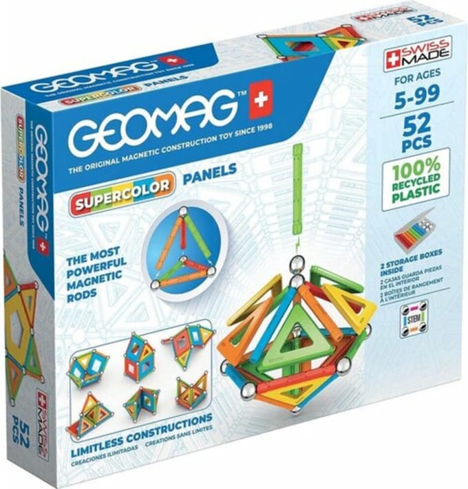 Geomag Super Color Recycled - Magnetisch Constructiespeelgoed met Panelen - 52-delig - Vanaf 5 jaar