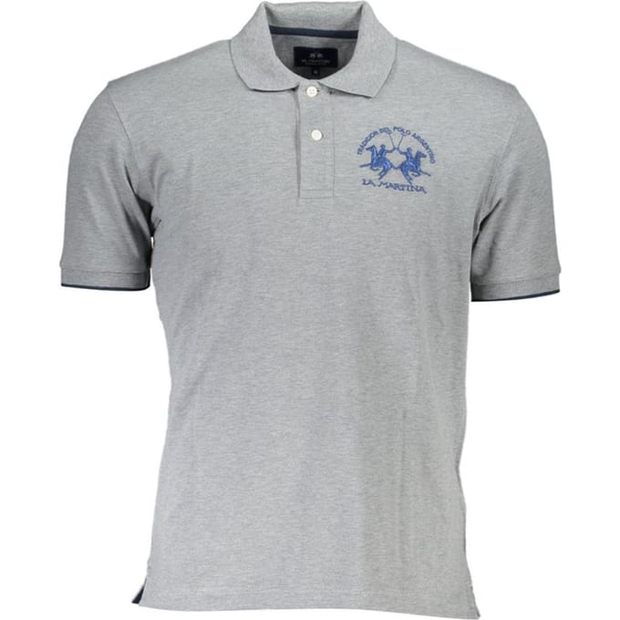 La Martina Grigio Katoenen Heren Polo
