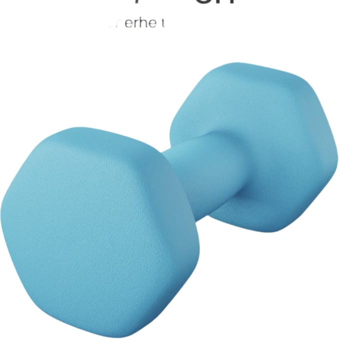 2 set dumbbells - dumbbell set - neopreen gecoate gewichten - sterkte training 16 cm x 8 cm - 2x2kg
