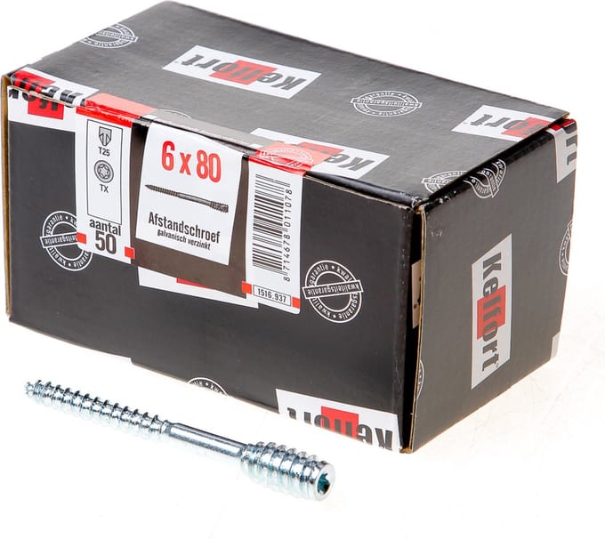 Kelfort Afstandschroef verzinkt 6.0 x 80mm torx 25
