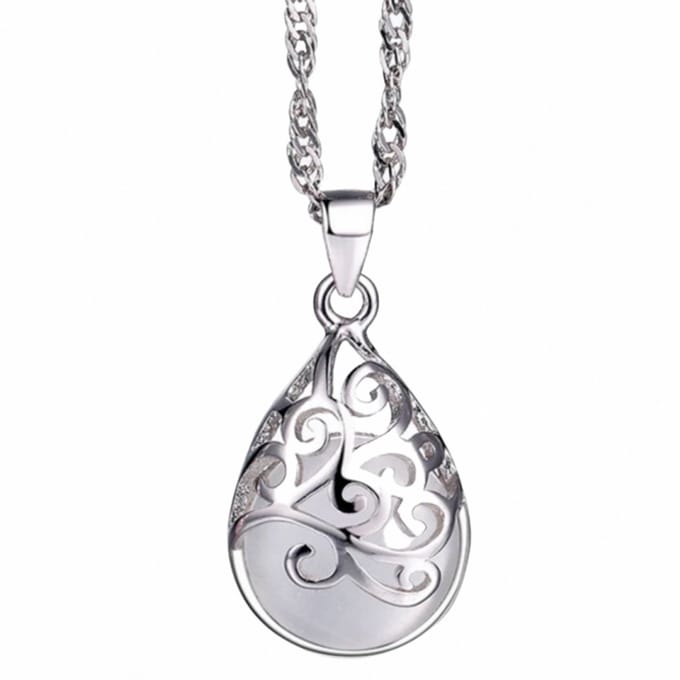 Ketting - Charlize-Zilver- Wit - Charme Bijoux