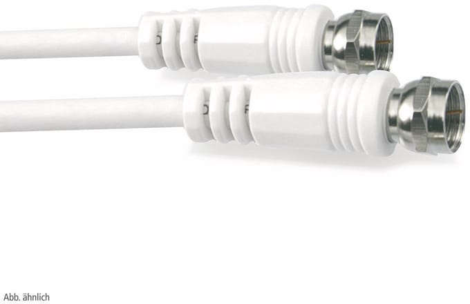 F-Stecker - F-Stecker, >80 dB, weiß, 3,75m