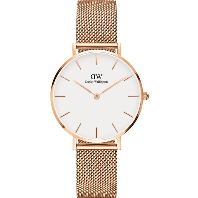 Daniel Wellington Petite Melrose White - Horloge - Staal - Rosé - Ø 32 mm