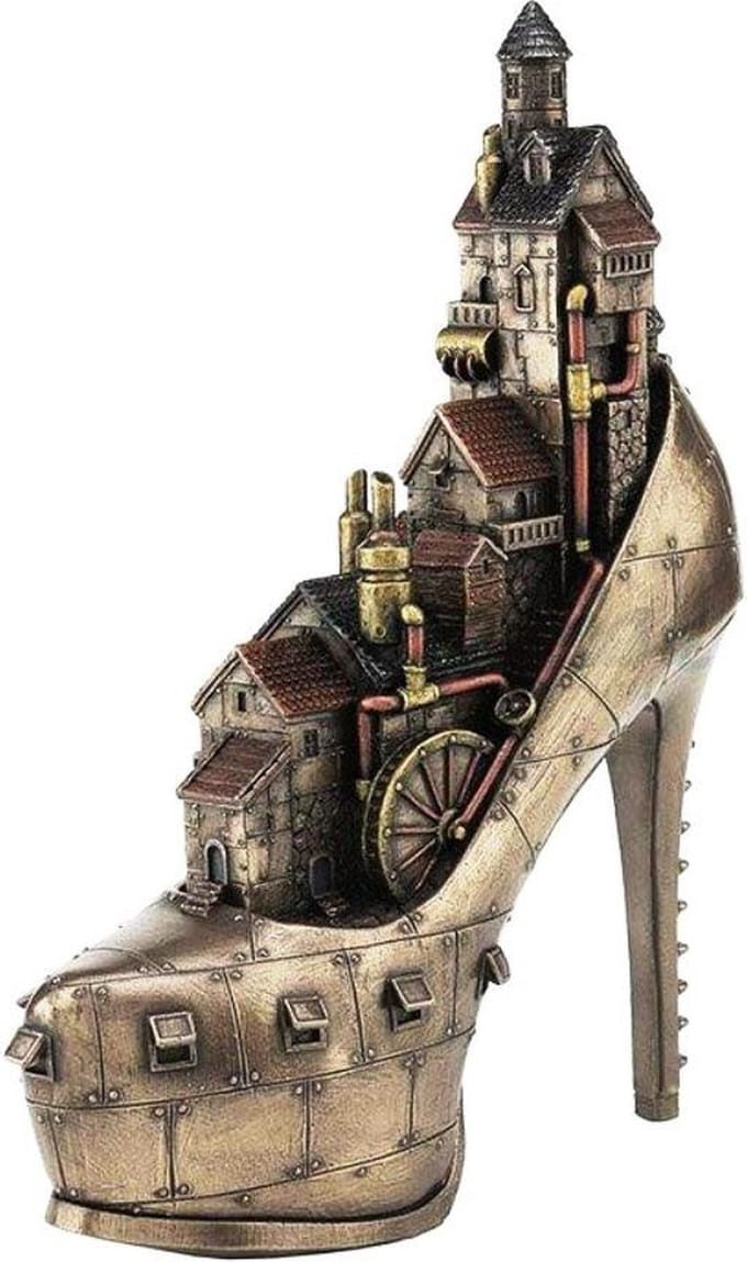 Veronese Design Steampunk Stiletto Ironopolis - Schoen met Dorp 25,5cm