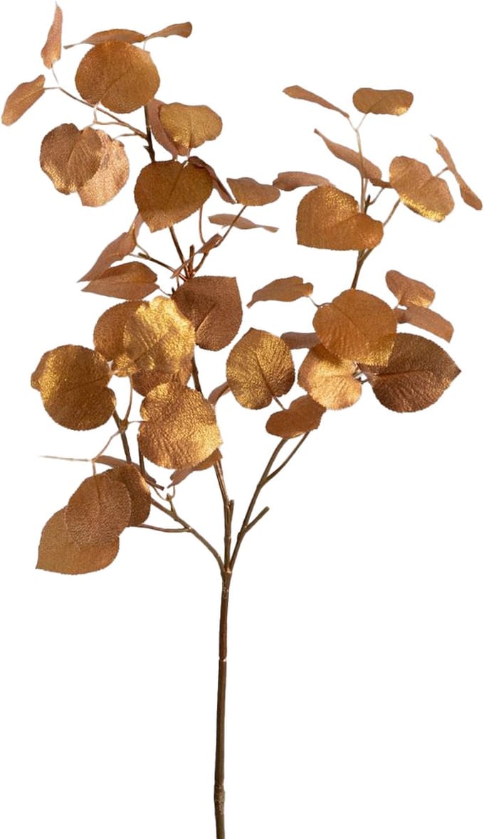 Viv! Home Luxuries Decoratietak - bladtak sneeuwbal - zijden bloem - goud - 102cm