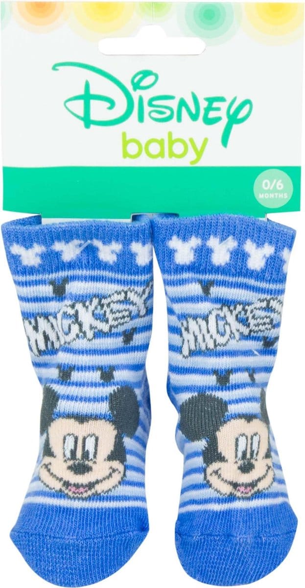 Baby - Sokjes - gestreept - maat 6/12 Maanden - Mickey - Disney