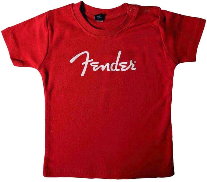 Fender - Logo Kinder T-shirt - 6 maanden - Rood