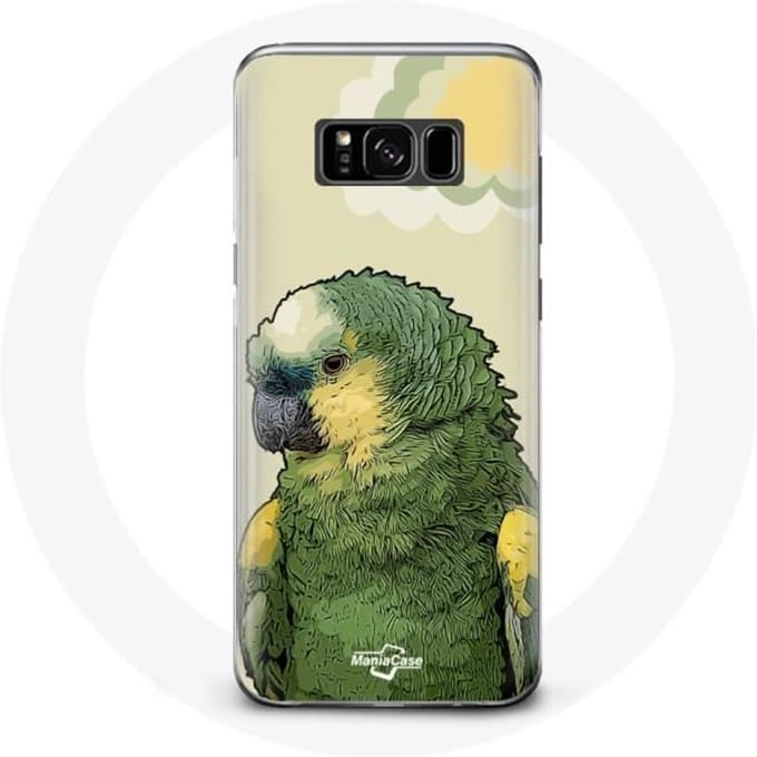 Hoesje - Amazone - Galaxy S8 - Flexibel - Groen - Papegaaien groen