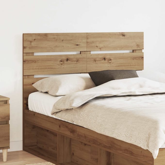 vidaXL - Hoofdbord - Artisan - Eiken - Bewerkt - hout
