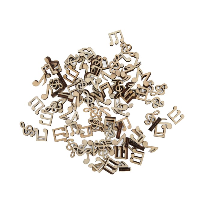 100 stuks Muzieknoten Houten Uitsparingen Onbewerkt Duurzaam Stevig Polijsten Mode Vintage Muzieknoot beige
