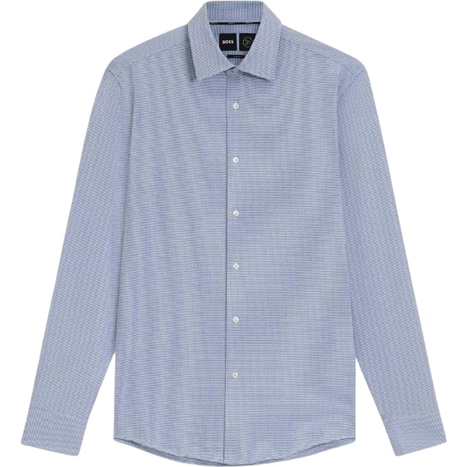 Boss Heren Hank Kent Kraag Shirt (Blauw)