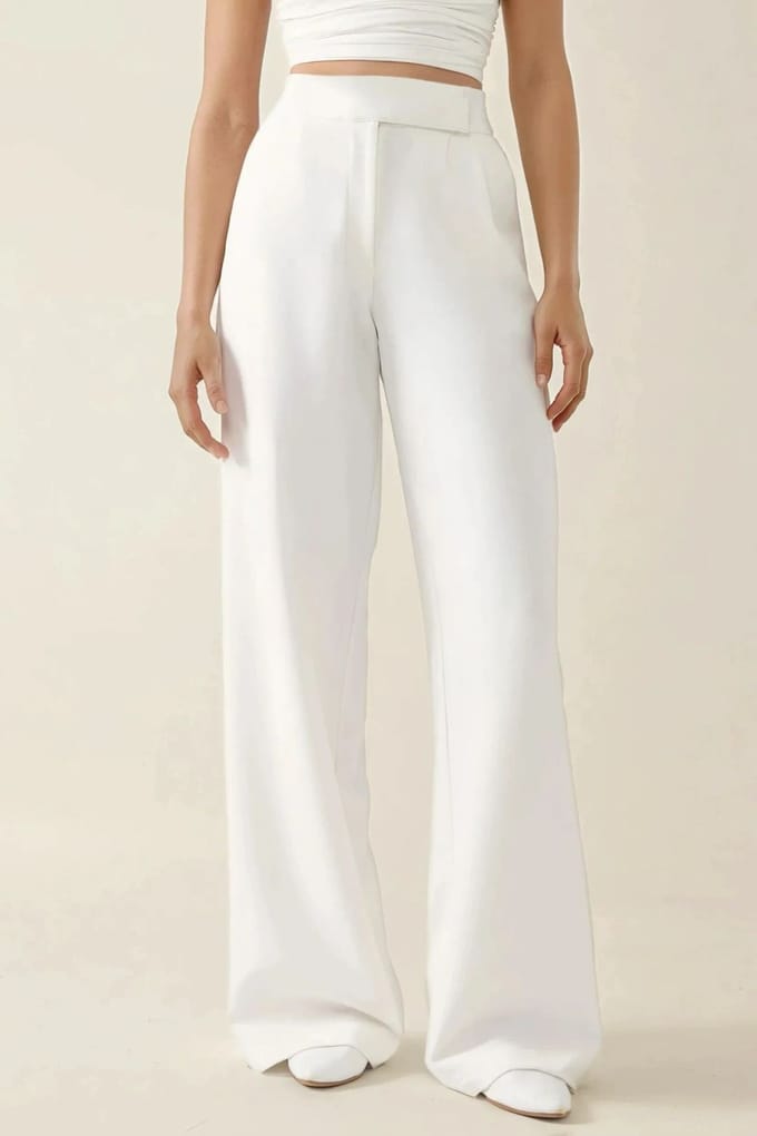 Normale Taille Plissé Palazzo Broek