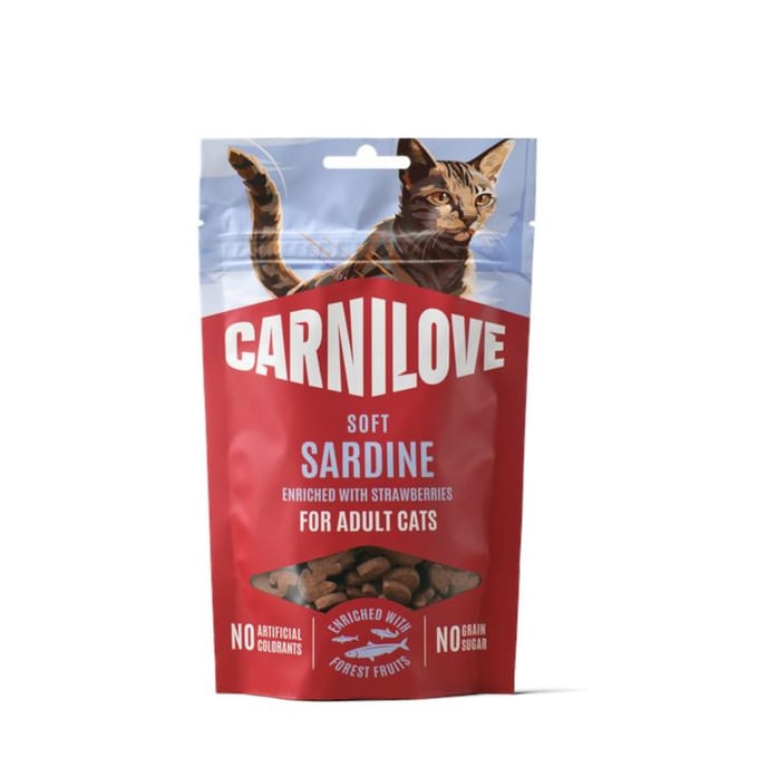 50 g Sardine met aardbei Carnilove Cat Soft Snack Kat