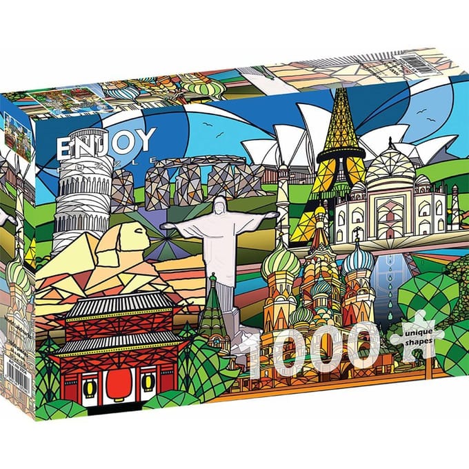 Enjoy Puzzle legpuzzel World Landmarks 1000 stukjes volwassenen.