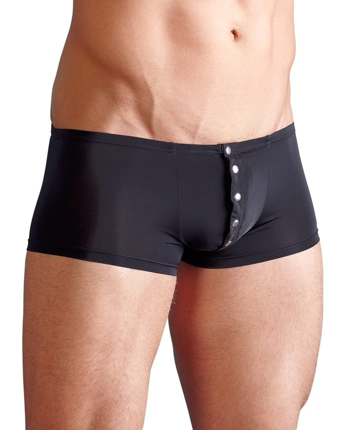 Heren Boxer met Drukknoopjes - Zwart Small