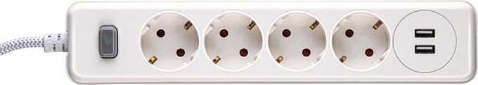 Philips 4-voudige Stekkerdoos - SPN3042WA/10- 230V - Wit - met USB