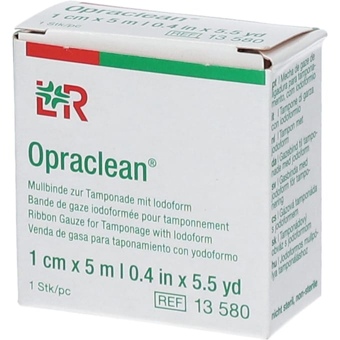 Clauden / Opraclean Lohman en Rauser - 100 % Katoen (gaas), geïmpregneerd met jodoform - Wondreiniging diepe wonden en wondholtes