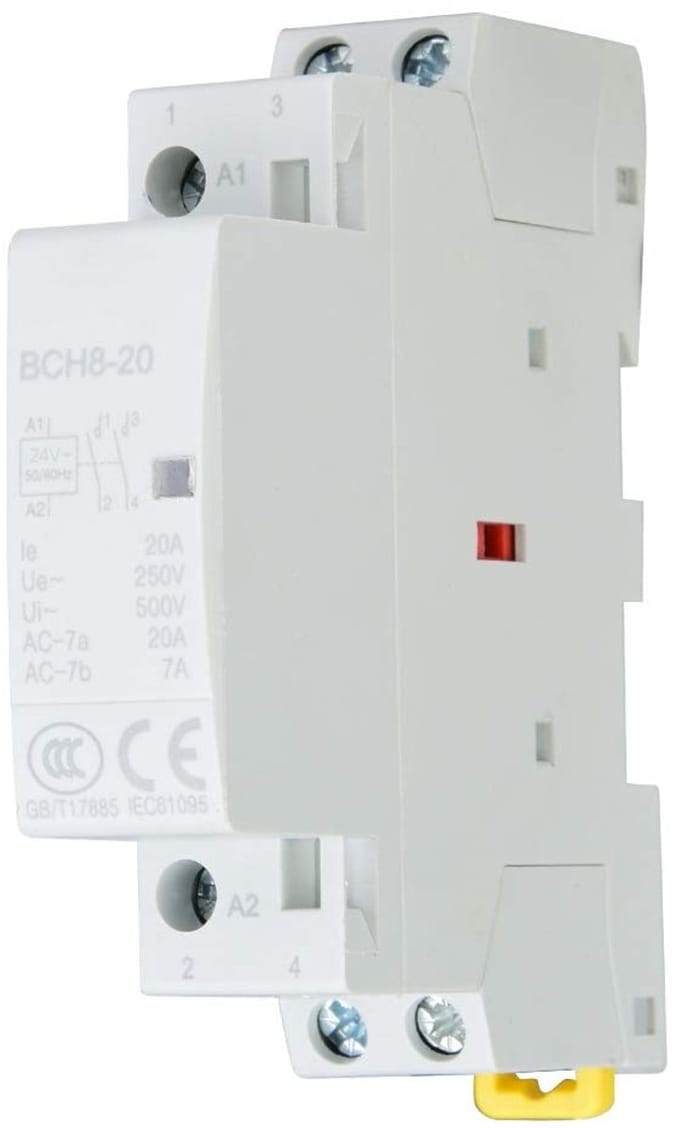 Dailygoody - AC switch - 2P 20 A - Veiligheid - 35 mm - Temperatuur schakelaar - Geschikt voor binnengebruik - Compact model