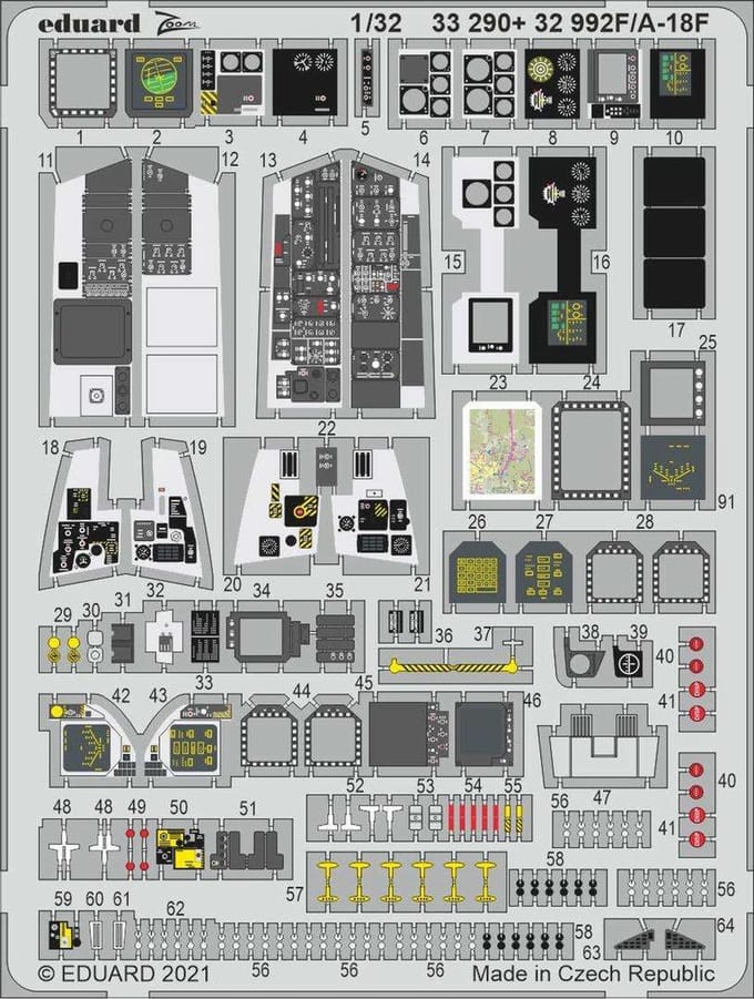 Eduard Modelbouwdecoratie - 32992 Interior for F/A-18F - Photo-etch