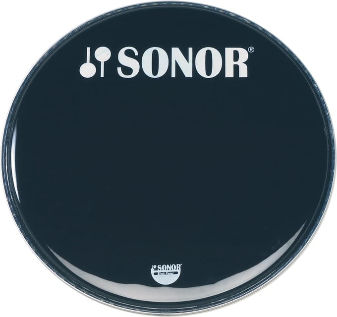 Sonor basDrum Frontvel PB22 BL, 22", zwart, met Logo - Bass drumvel