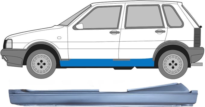 Volledige dorpel voor Fiat Uno 1983-2002 / Links