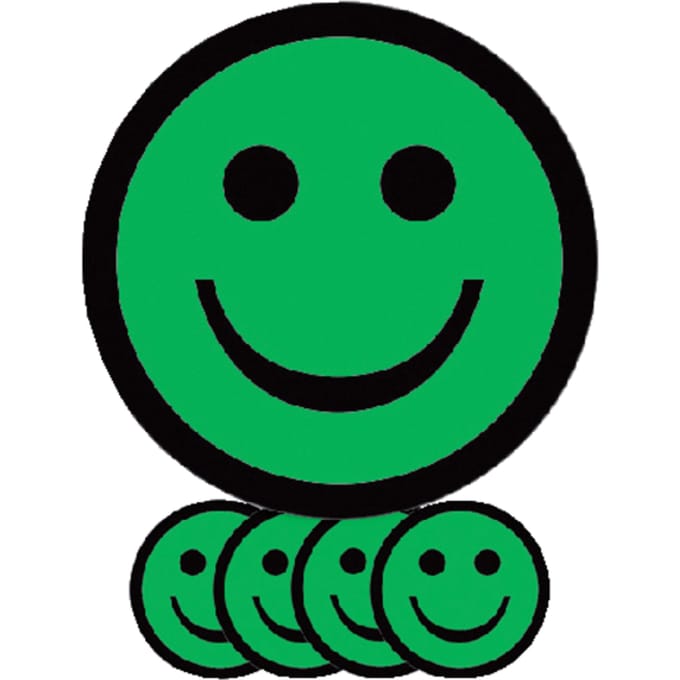 Magneet smiley 25mm emotie blij groen 5 stuks