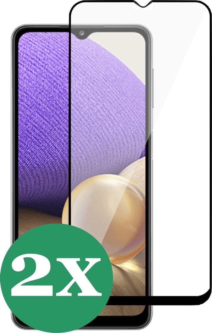 Screenprotector geschikt voor Samsung Galaxy A32 5G - Full Screen Protector Glas - 2 Stuks