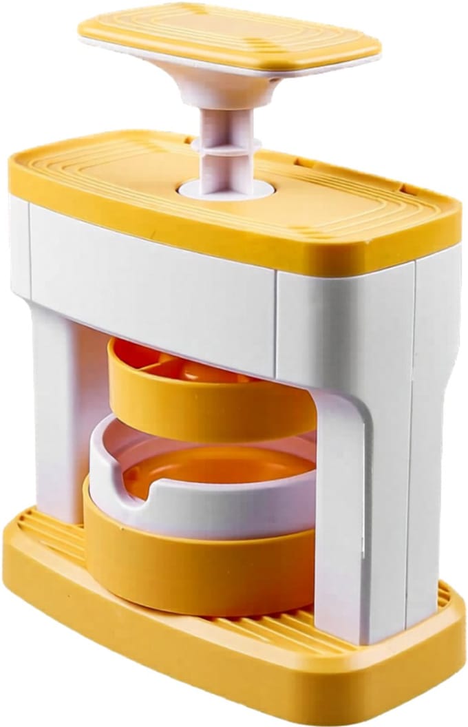 KAD® Button Maker - Button Maker Machine – Inclusief 96 Onderdelen – 55mm Pin Maker – DIY Knopen Maken voor Feestjes & Creatieve Projecten - Geel/Wit - 15cm x 7cm x 12cm