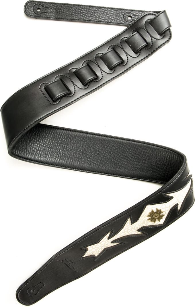 Fame Garment Leather Reptile Insignia White - Gitaarband
