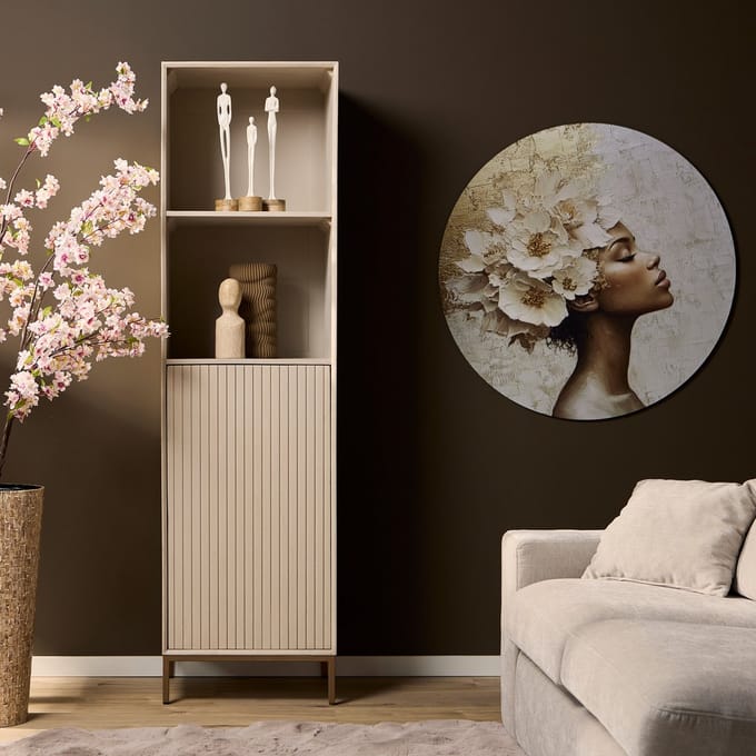 Starfurn - Boekenkast Madison - Beige - 45x55x200 cm