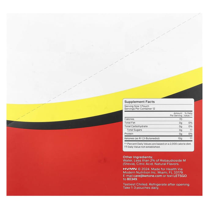 Ketone-Iq, High Performance Energy, Origineel, 10G, 12 Zakjes, 59Ml (2 fl oz) Elk