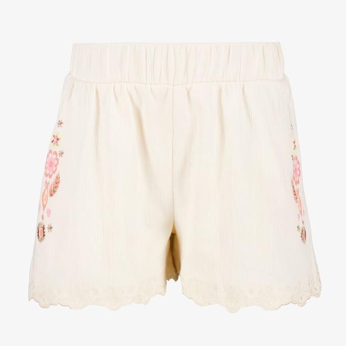 TwoDay meisjes short met borduursels wit - Maat 92
