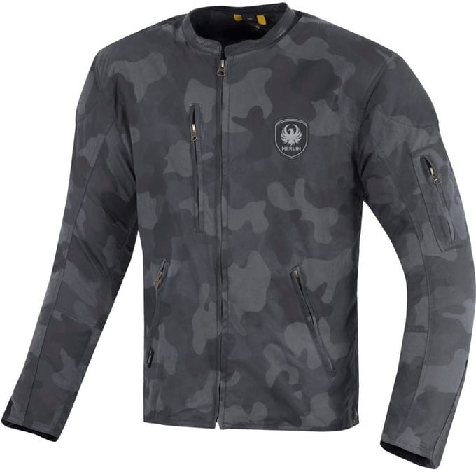 Merlin Covert Camo Blauw Wax Motorjas - Jas